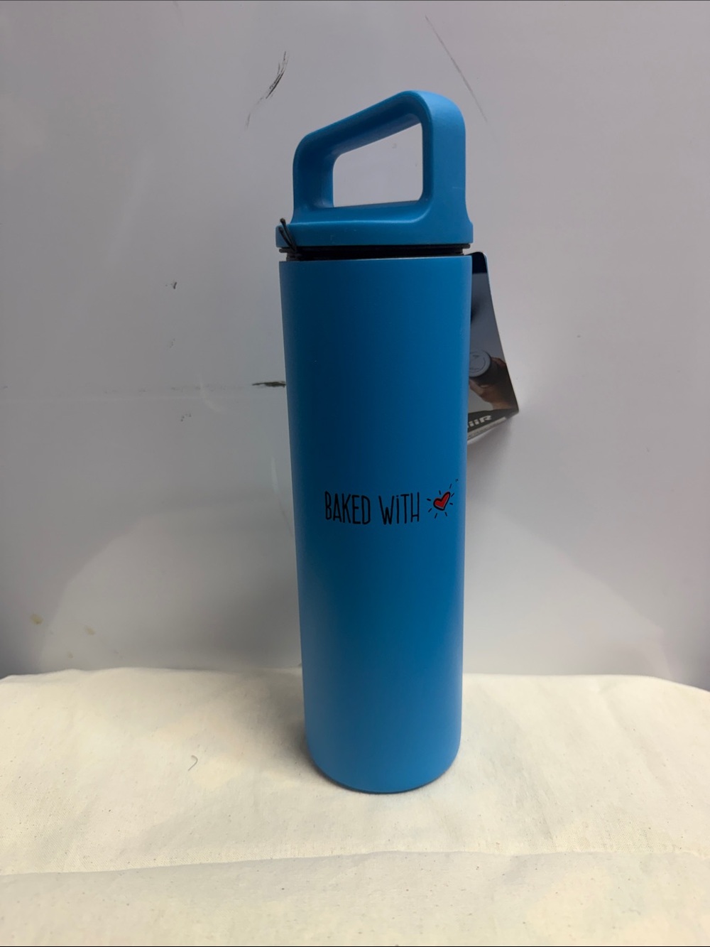 Blue 'stainless steel water bottle